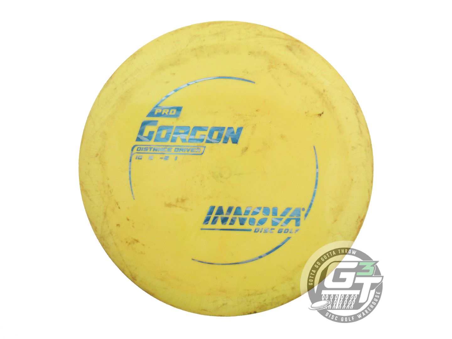 USED Innova Pro Gorgon 175g Yellow Blue Camo Foil Distance Driver Golf Disc