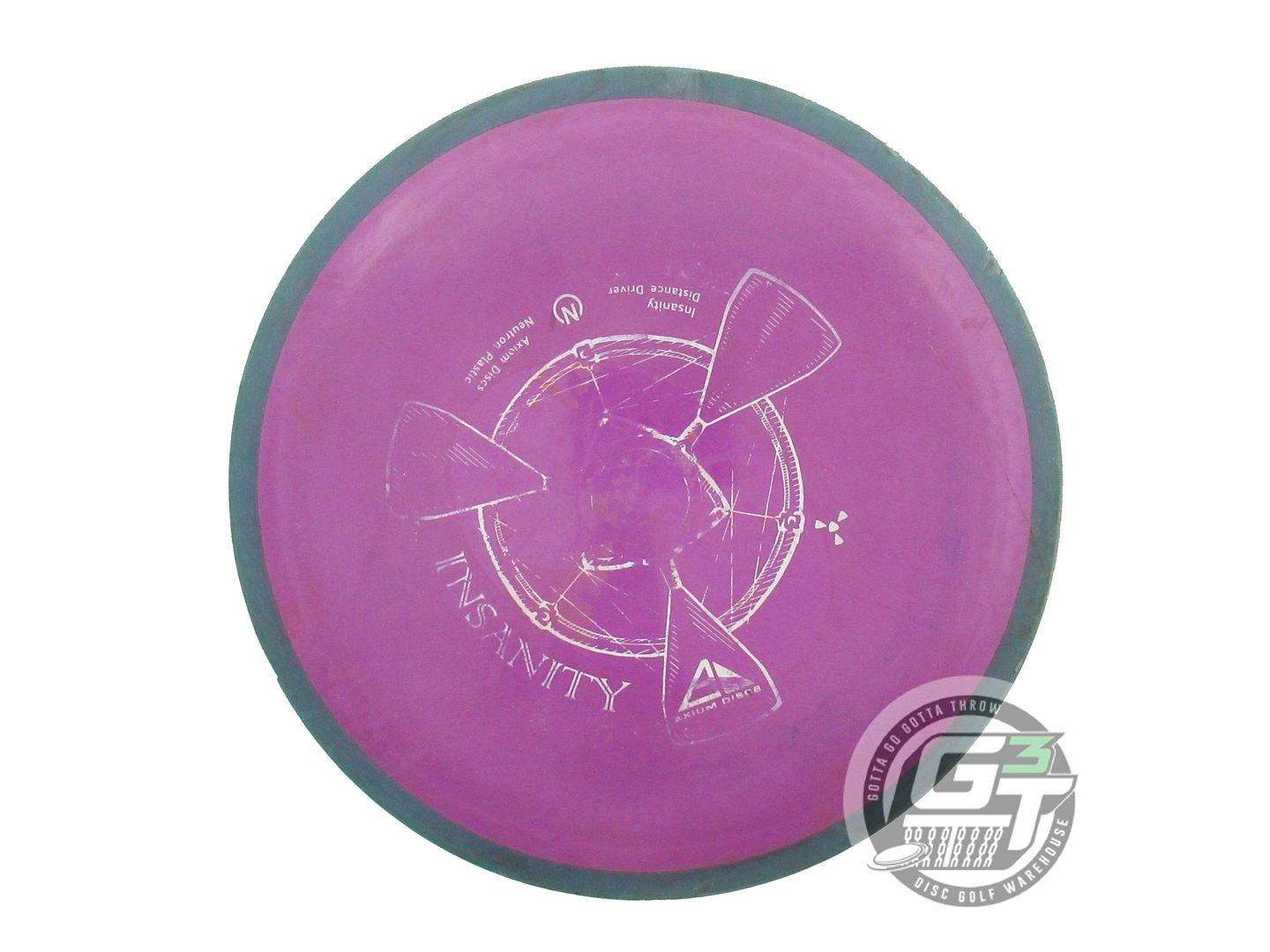 USED Axiom Discs Neutron Insanity 167g Purple Green RIM GOUGE Driver Golf Disc