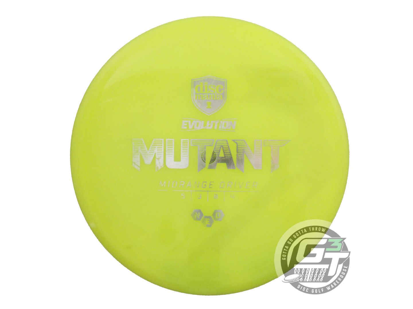 USED DiscMania Neo Mutant 175g Yellow Silver Foil Midrange Golf Disc