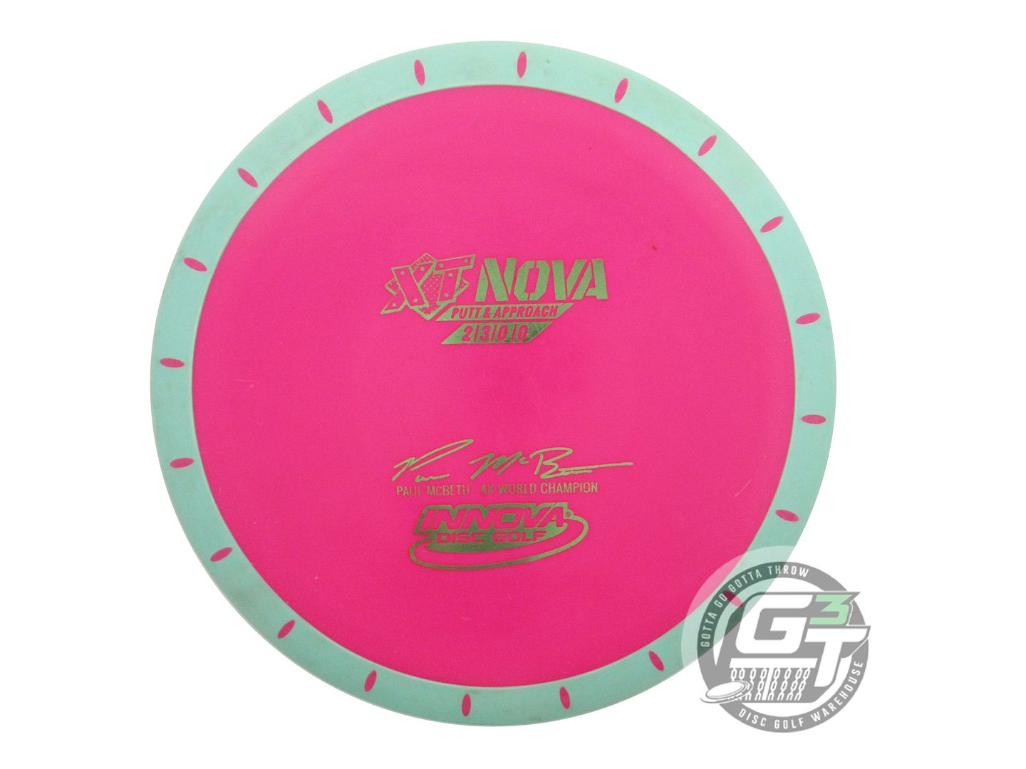 USED Innova [McBETH 4X] XT Nova 169g Magenta Lime Foil Seafoam Rim Putter Disc