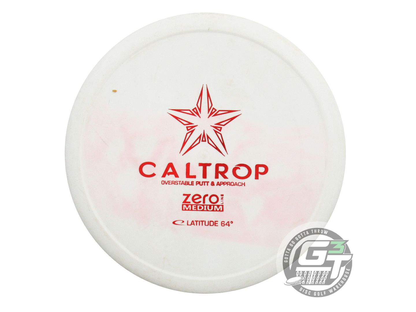 USED Latitude 64 Zero Medium Caltrop 175g White Red Foil Putter Golf Disc