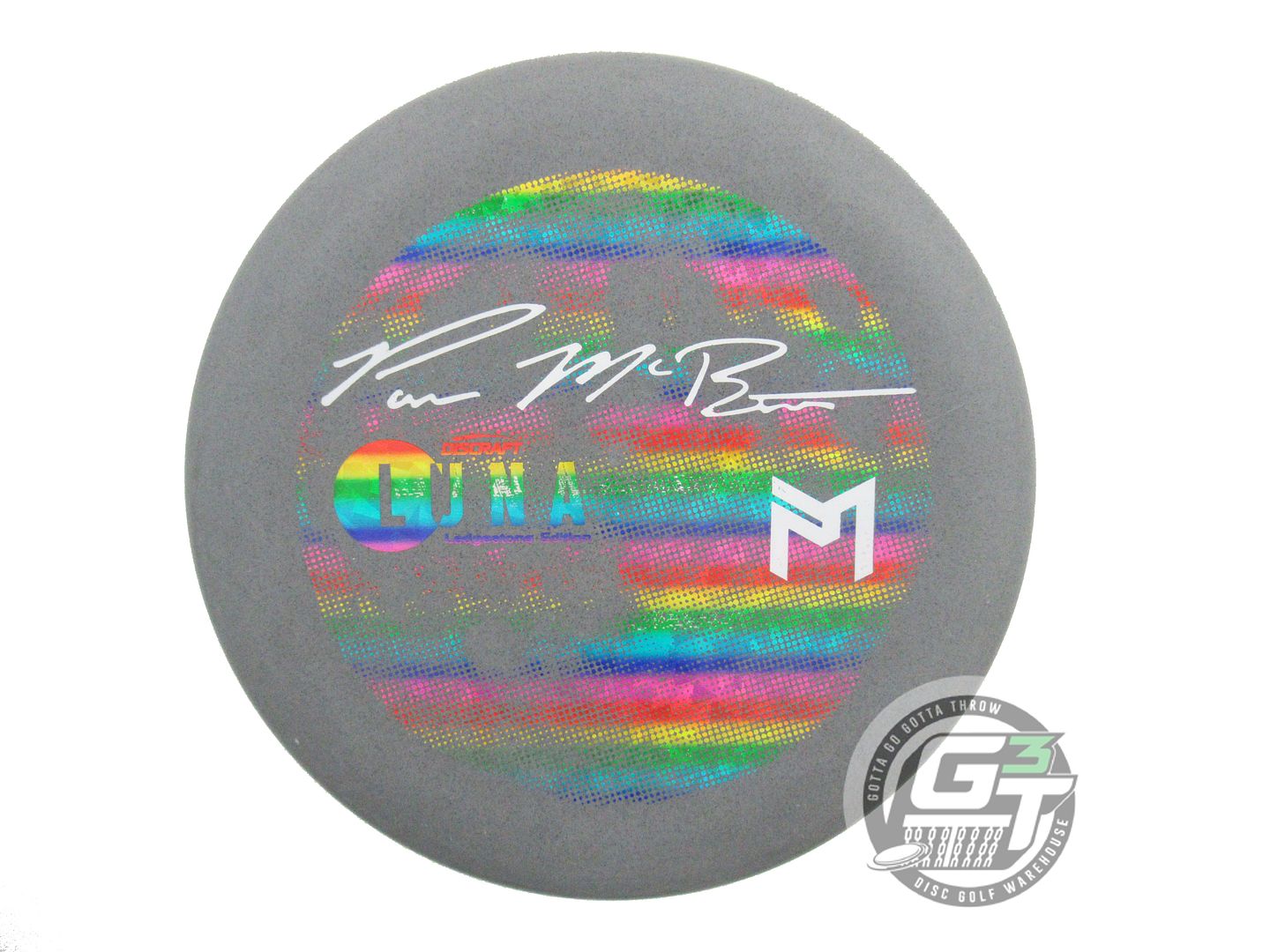 USED Discraft [LEDGESTONE] Glo Rubber Blend Luna 174g Gray Putter Golf Disc