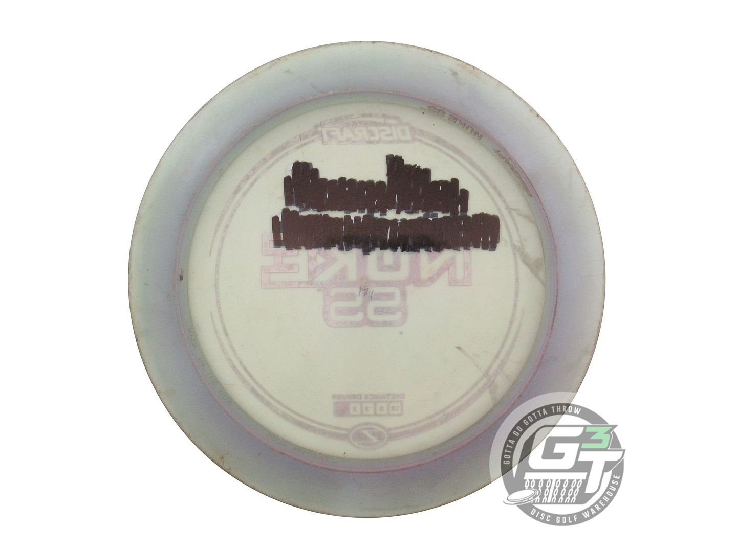 USED Discraft Z Nuke SS 174g Smoke Silver Heart Foil Distance Driver Golf Disc