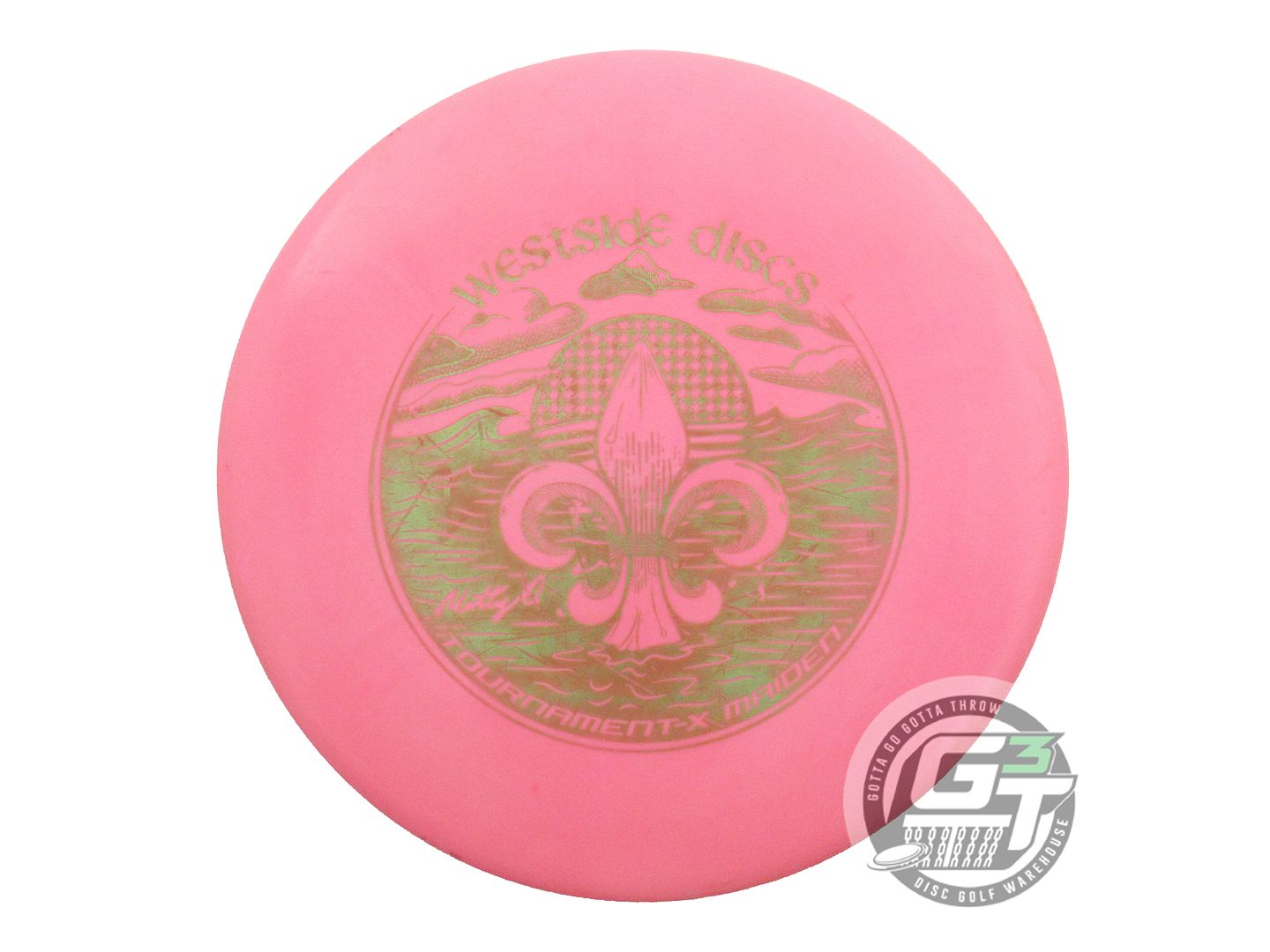 USED Westside Discs [ORUM] Tournament-X Maiden 176g Pink Lime Foil Midrange Disc