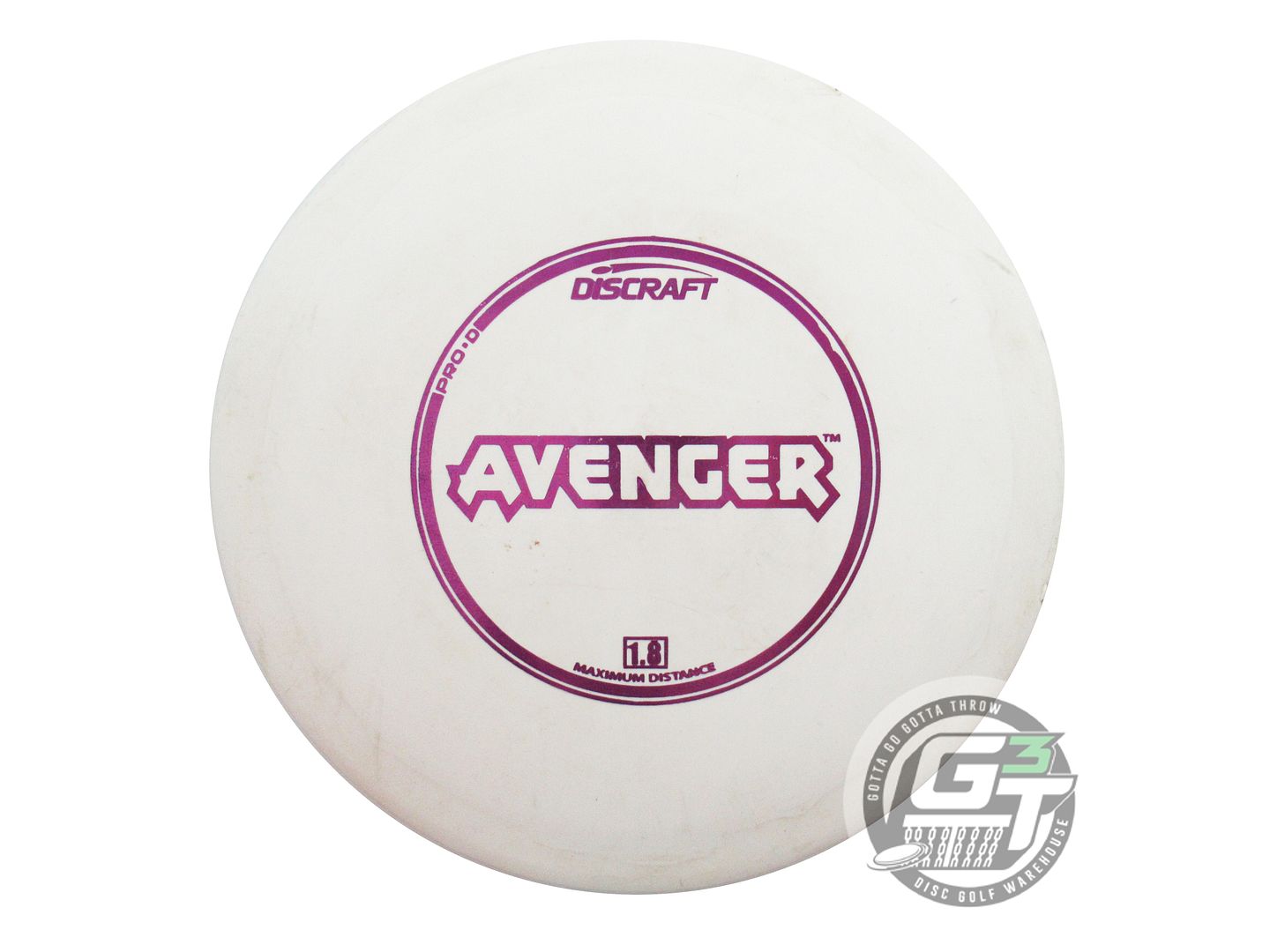 USED Discraft Pro D Avenger 169g White Purple Foil Distance Driver Golf Disc