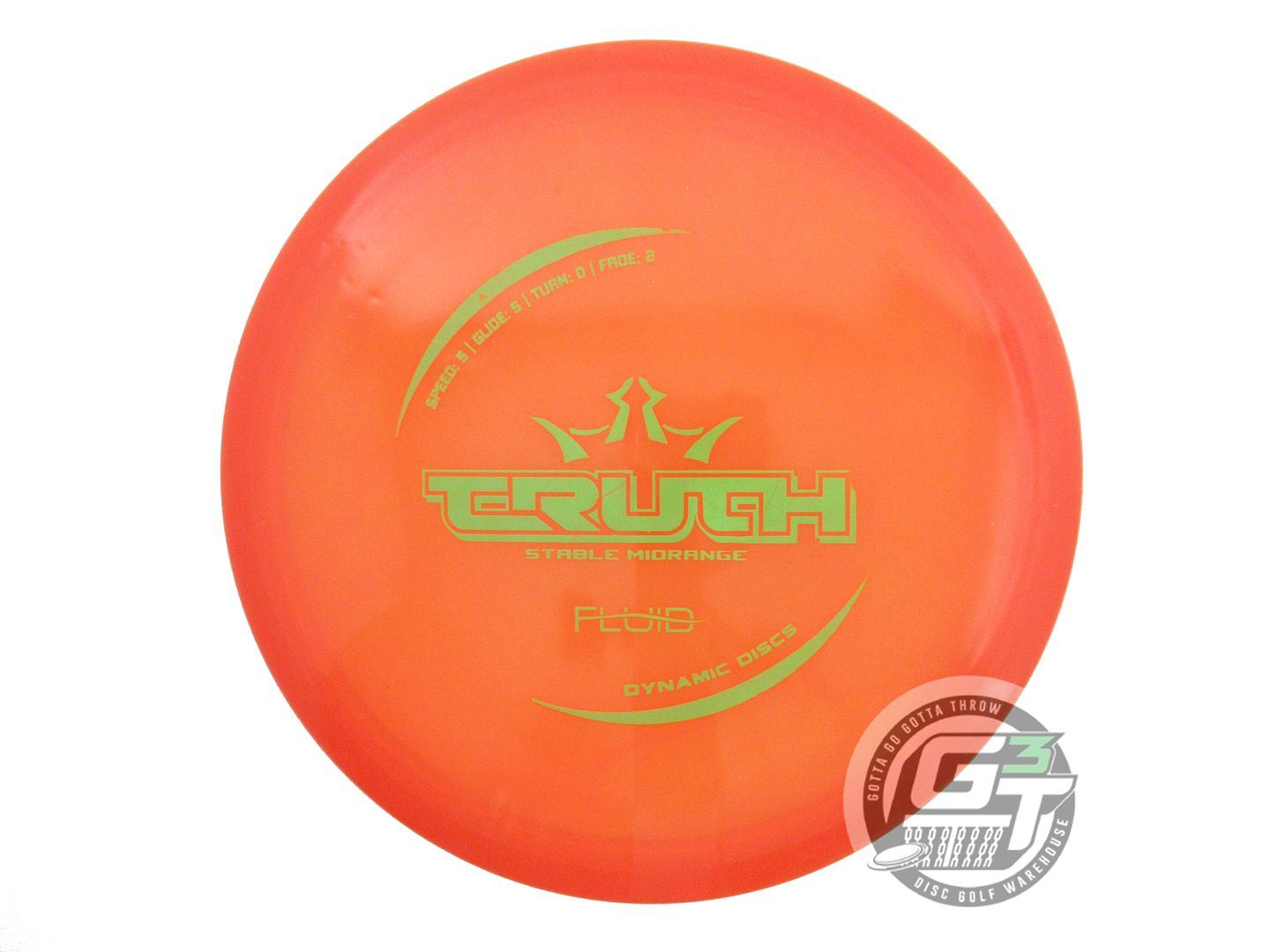 USED Dynamic Discs Fluid Truth 176g Orange Green Stamp OOP Midrange Golf Disc