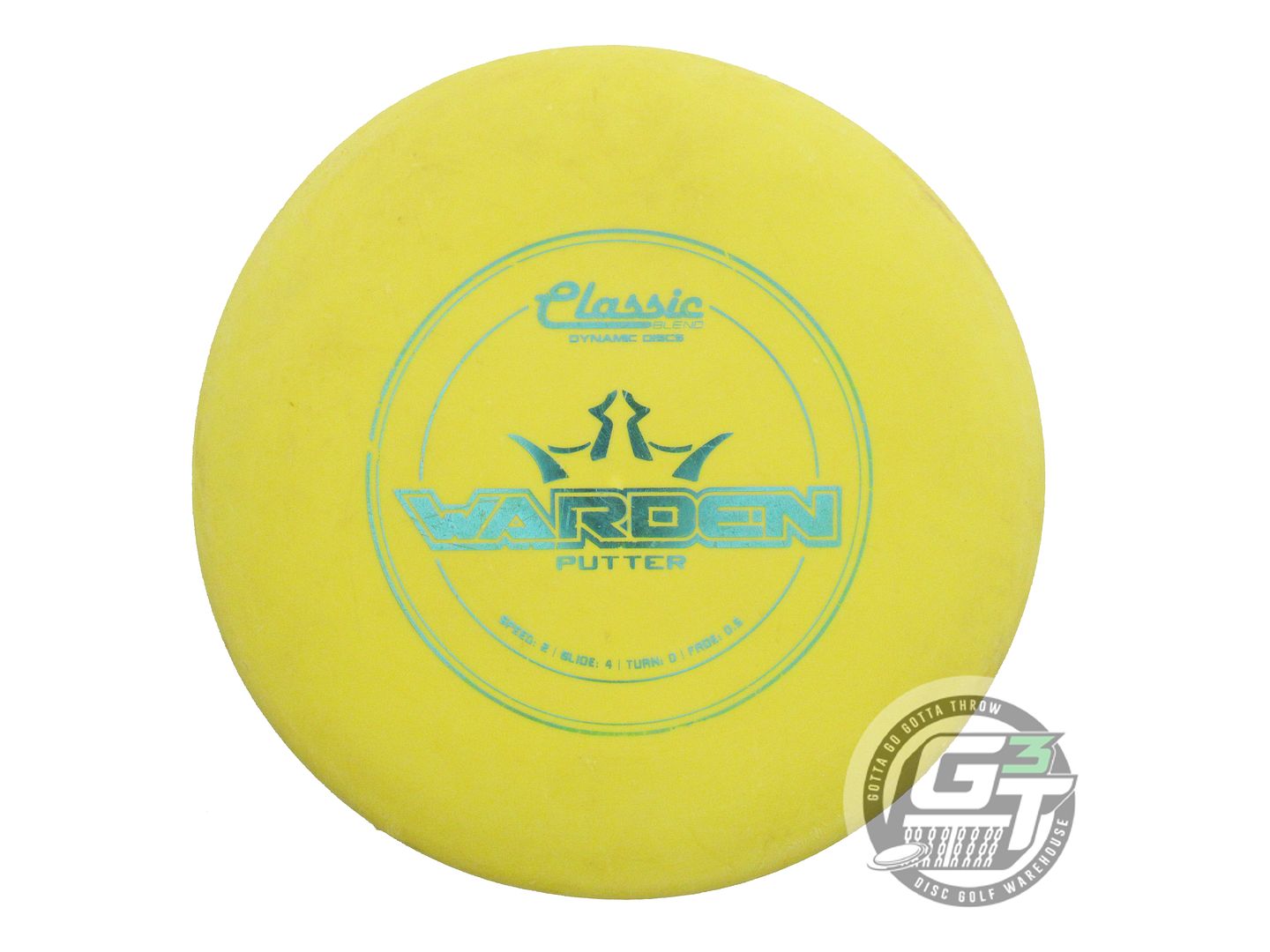 USED Dynamic Discs Classic Blend Warden 173g Yellow Aqua Foil A Putter Golf Disc