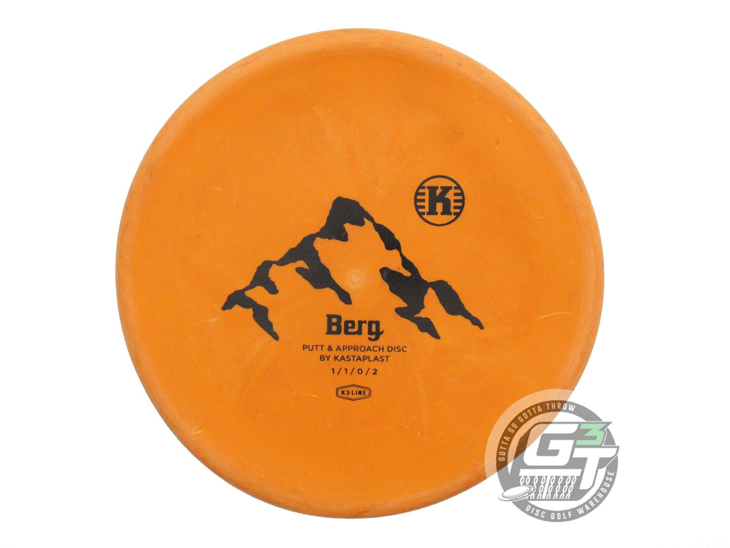 USED Kastaplast K3 Berg 173g Orange Black Stamp Putter Golf Disc