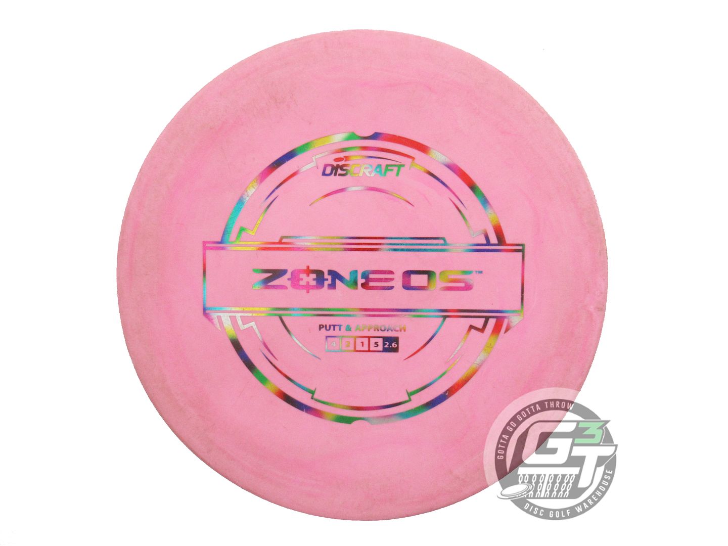 USED Discraft Putter Line Zone OS 174g Pink Jellybean Foil Putter Golf Disc
