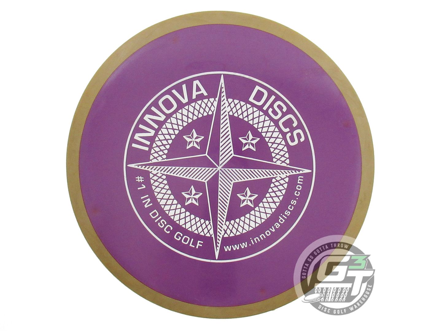 USED Innova Star Atlas 181g Purple White Stamp Gold Rim Midrange Golf Disc