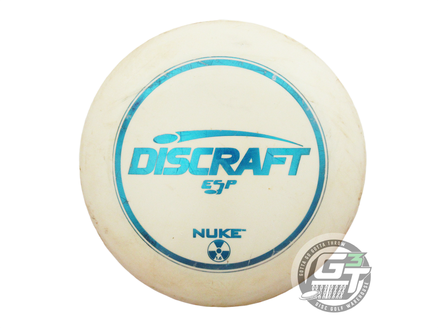 USED Discraft ESP Nuke 173g White Blue Foil PFN Distance Driver Golf Disc