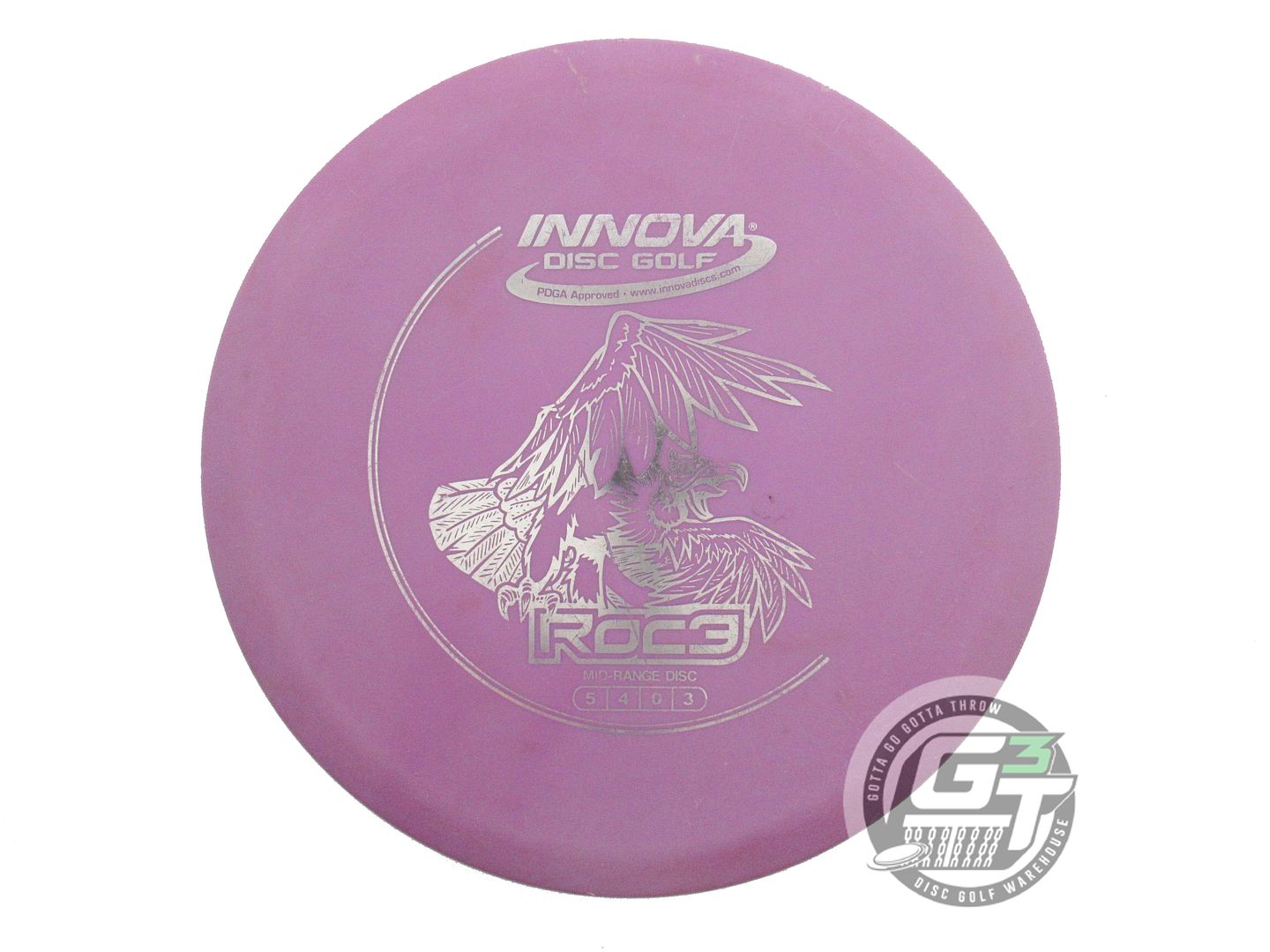 USED Innova DX Roc3 180g Purple Silver Foil Midrange Golf Disc
