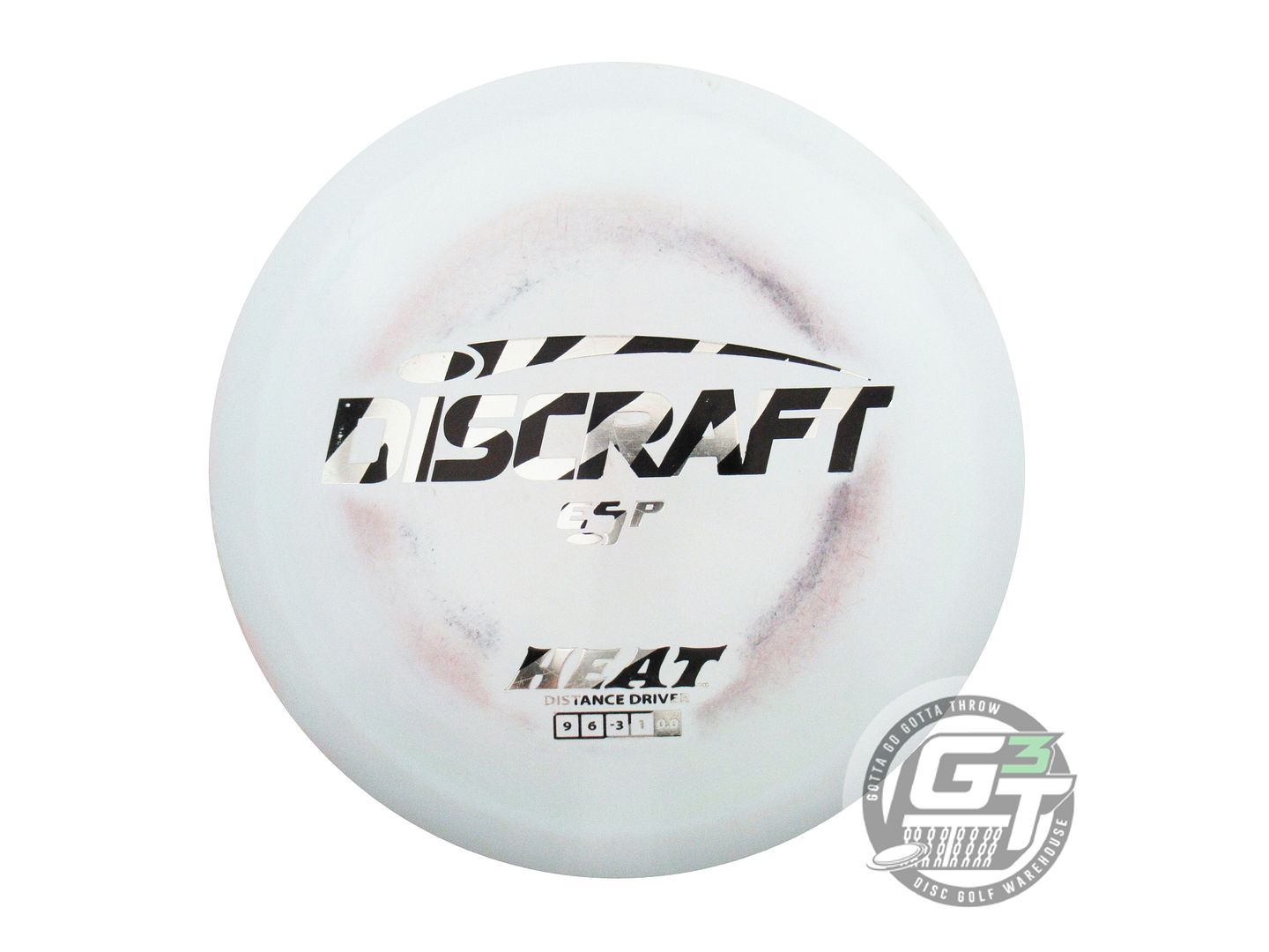 USED Discraft ESP Heat 177g Lt. Gray Zebra Foil Distance Driver Golf Disc