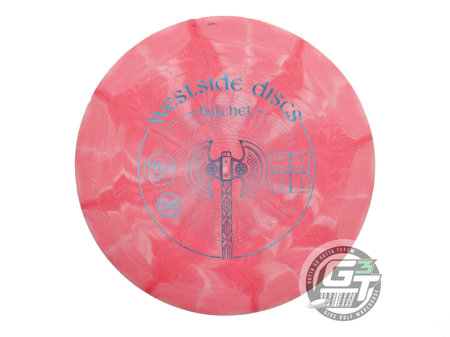 USED Westside Discs Origio Burst Hatchet 173g Red-Pink Blue Foil Driver Disc