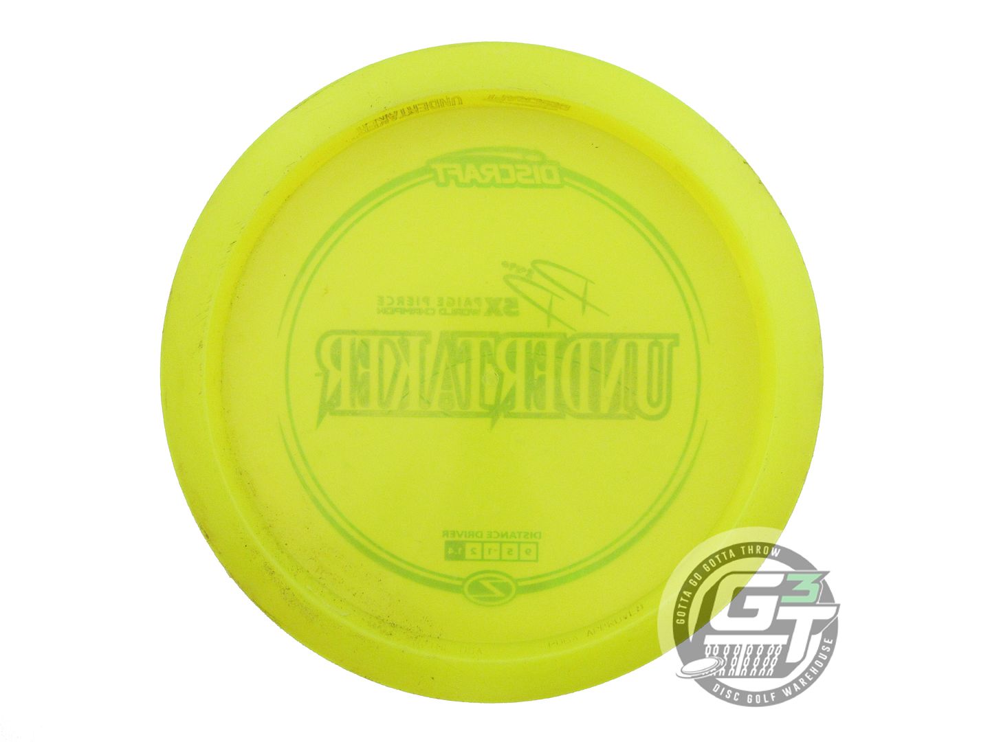 USED Discraft [PIERCE] Z Undertaker 176g Yellow Teal Shatter Driver Disc