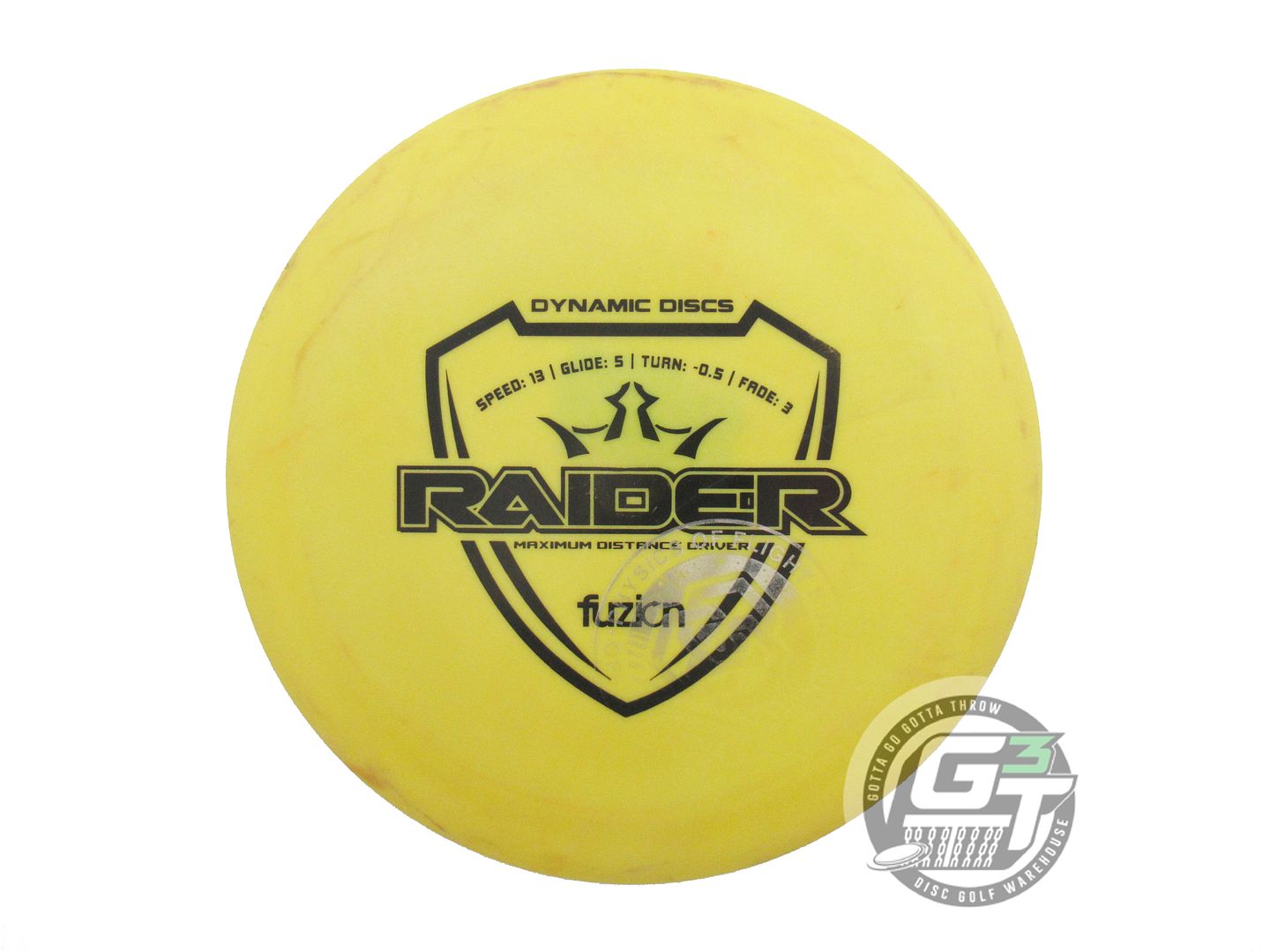 USED Dynamic Discs [PHYSICS OF FLIGHT] Fuzion Raider 168g Yellow Driver Disc