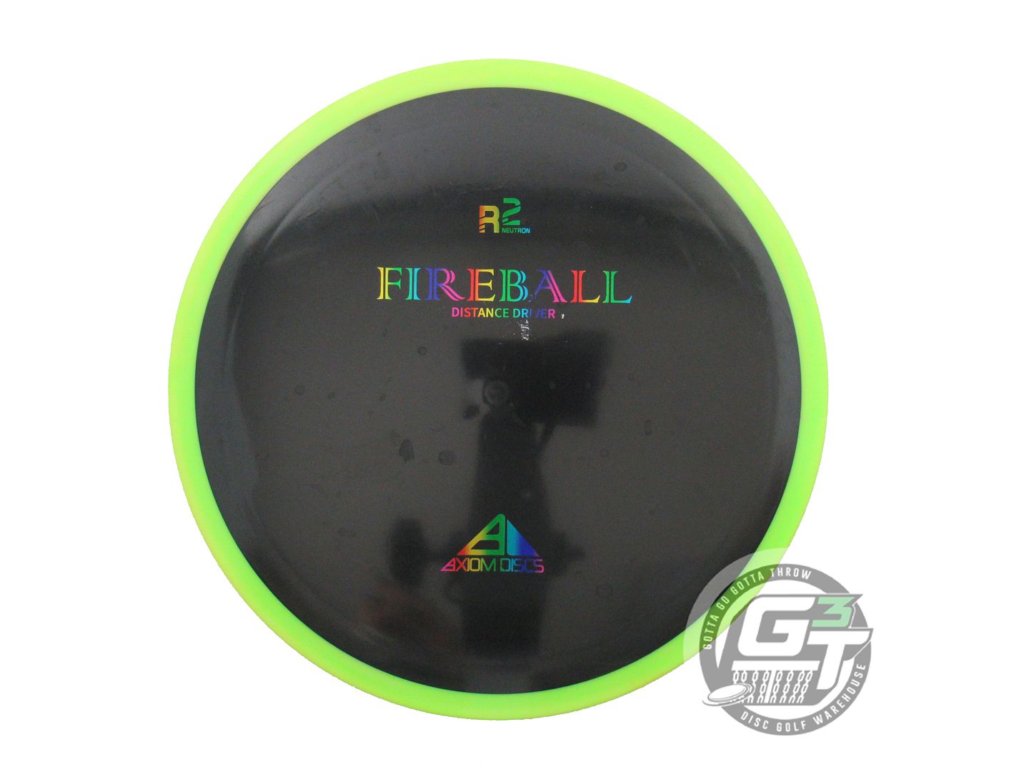 NOS Axiom Discs R2 Neutron Fireball 159g Black Lime Rim Distance Driver Disc