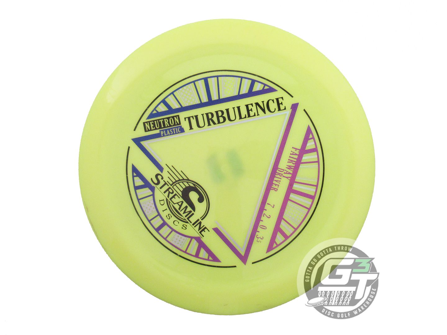 USED Streamline Discs Neutron Turbulence 170g Yellow Fairway Driver Golf Disc