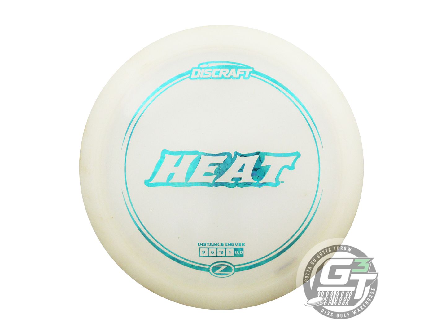USED Discraft Z Heat 177g White Teal Flower Foil Distance Driver Golf Disc