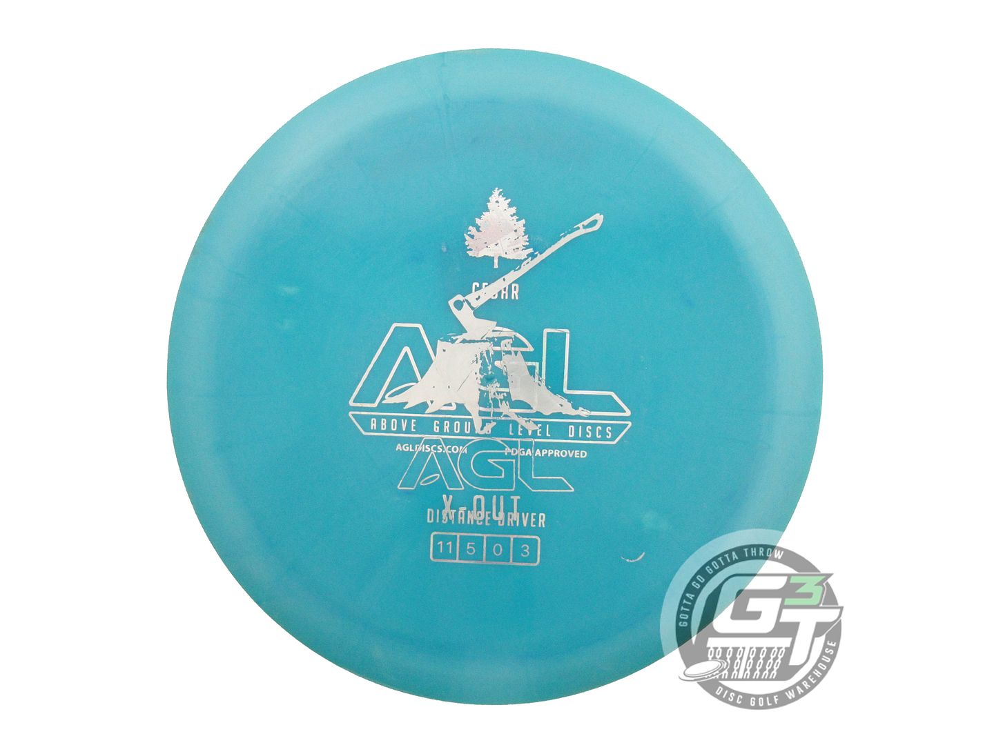 USED Above Ground Level X-OUT Alpine Cedar 174g Teal Distance Driver Golf Disc