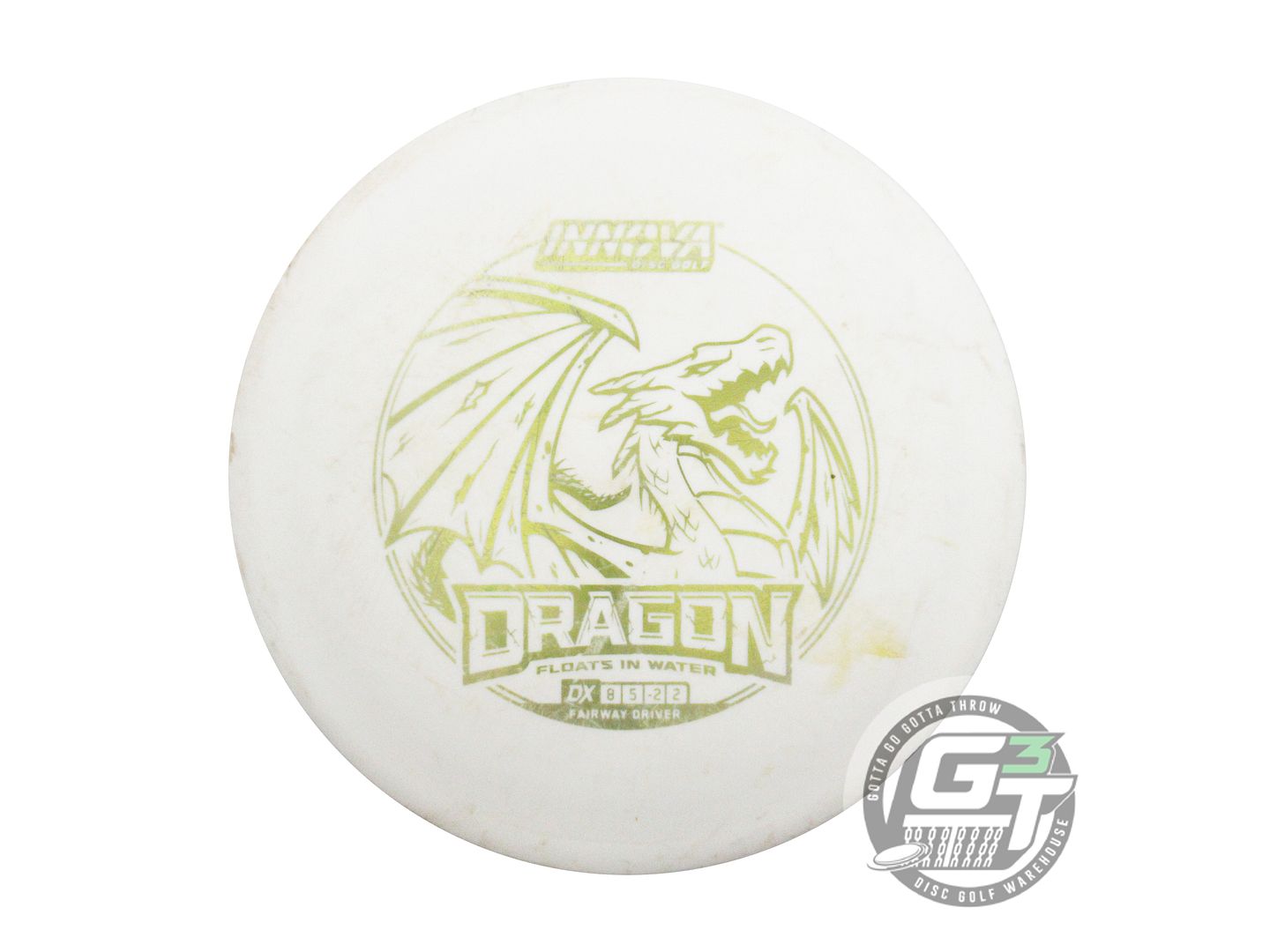 USED Innova DX Dragon 158g White Lime Foil Distance Driver Golf Disc