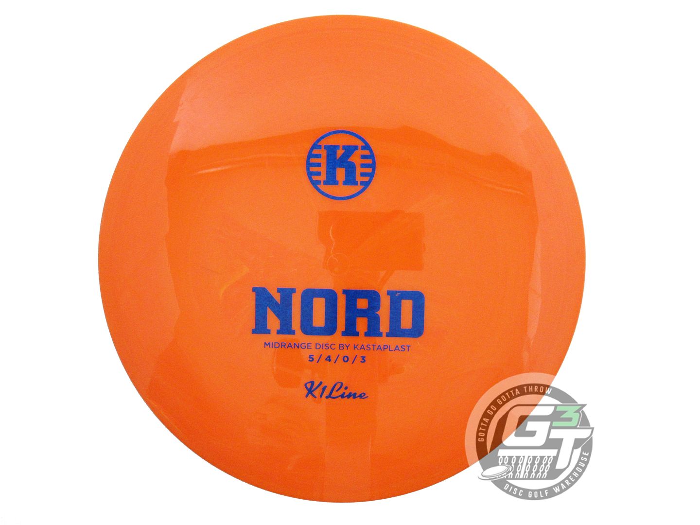 USED Kastaplast K1 Nord 174g Orange Blue Glitter Foil Midrange Golf Disc