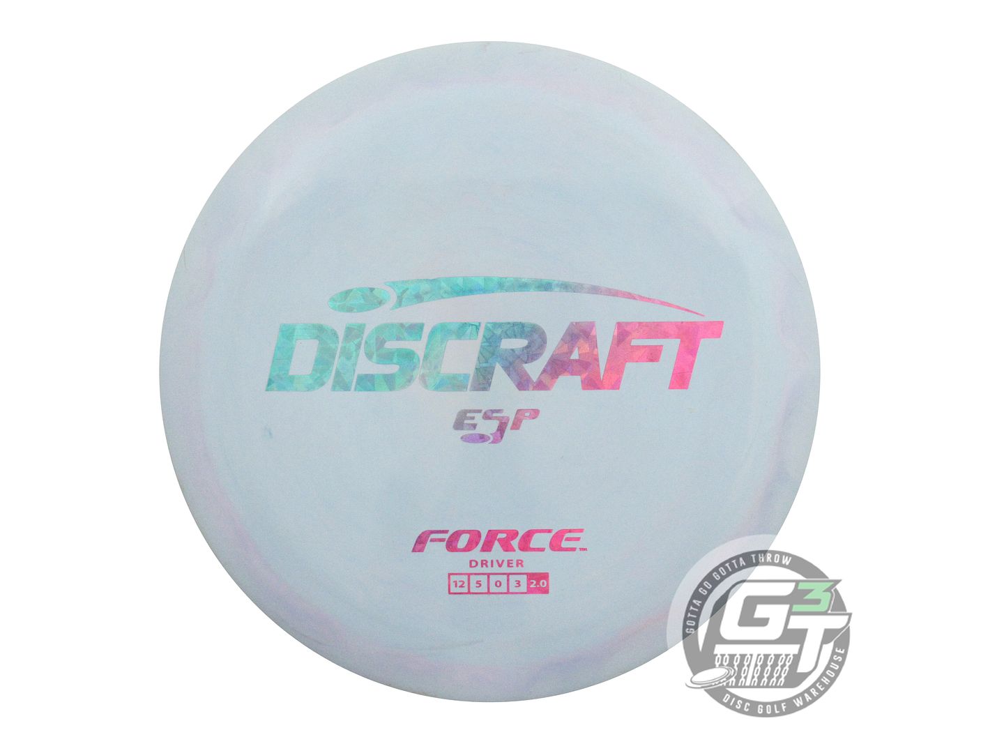 USED Discraft ESP Force 174g Sky Blue Sunset Shatter Foil Distance Driver Disc