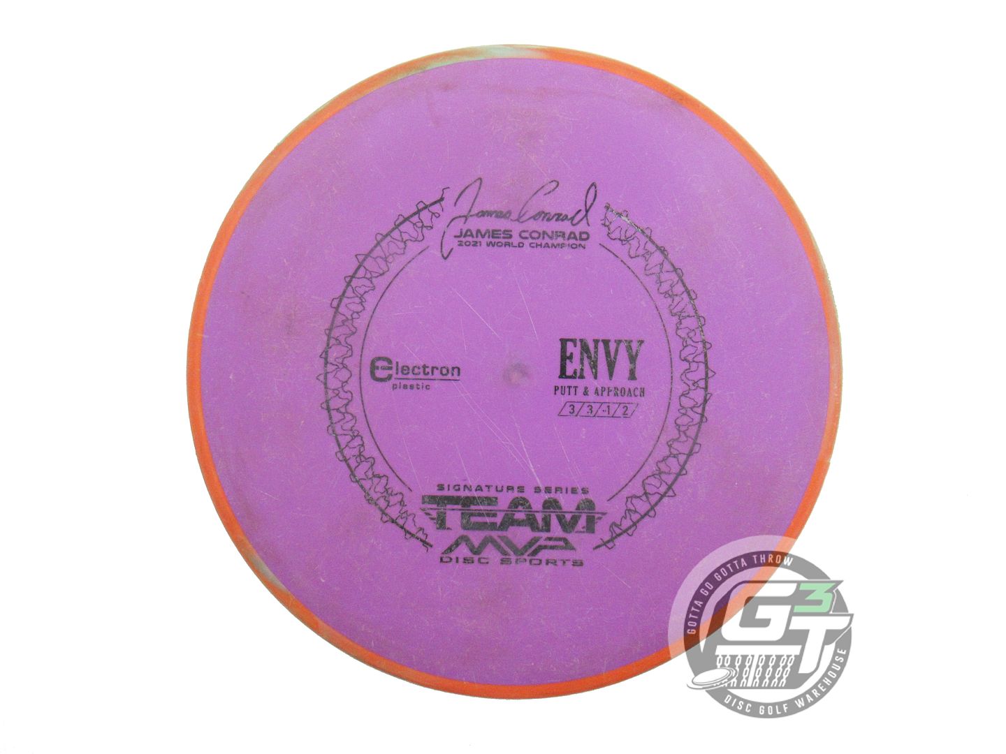 USED Axiom Discs [CONRAD] Electron Envy 171g Purple Orange Rim Putter Golf Disc