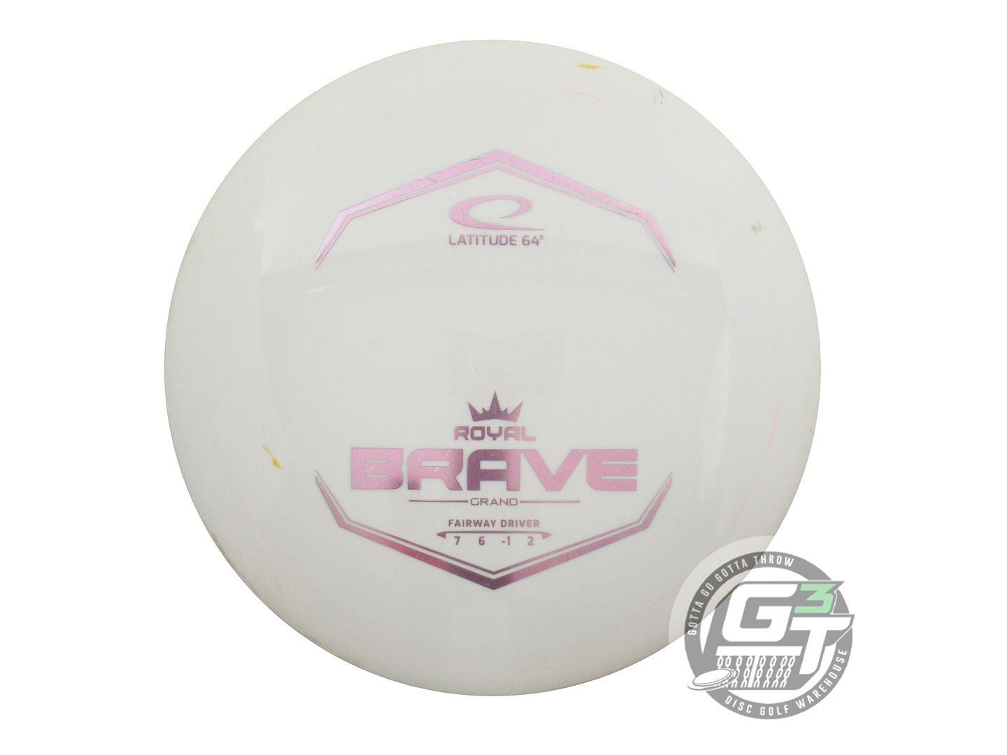USED Latitude 64 Royal Grand Brave 176g White Pink Foil Fairway Driver Golf Disc