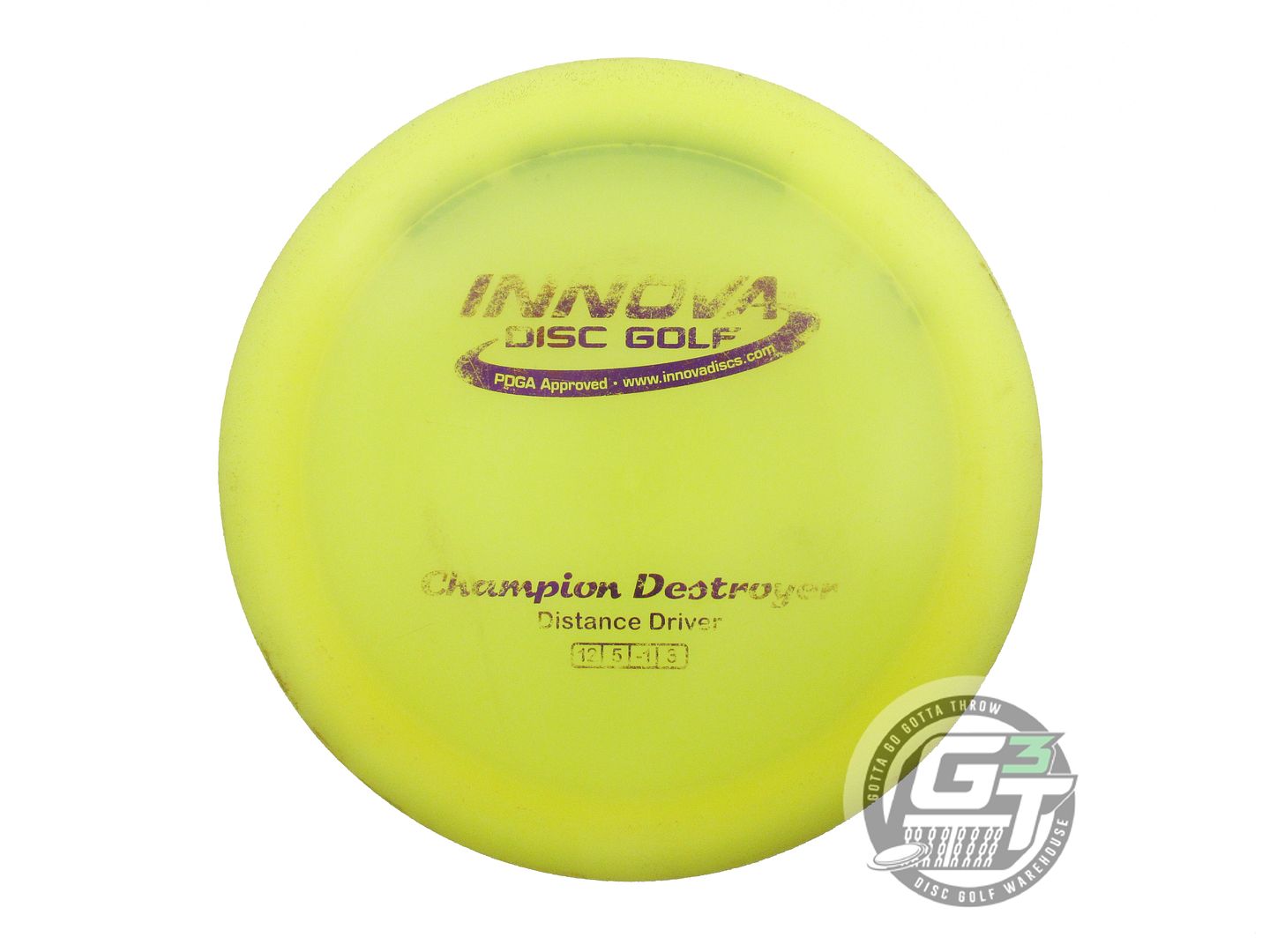 USED Innova Champion Destroyer 168g Yellow Purple Foil Distance Driver Golf Disc
