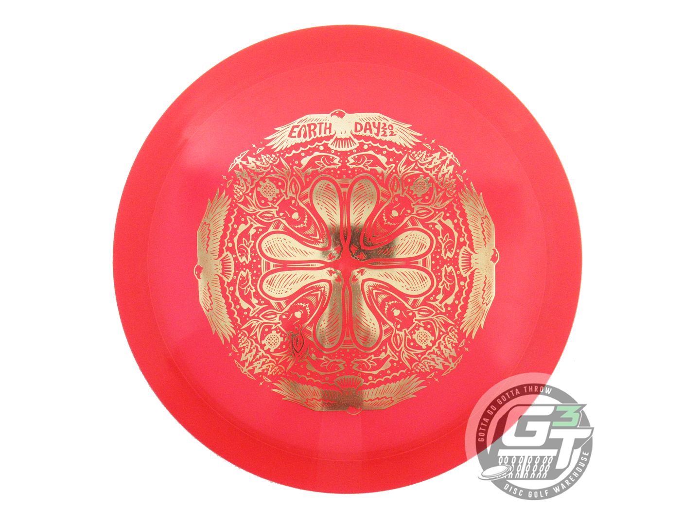USED Dynamic Discs [EARTH DAY] Lucid Evader 173g Red Gold Foil Driver Golf Disc