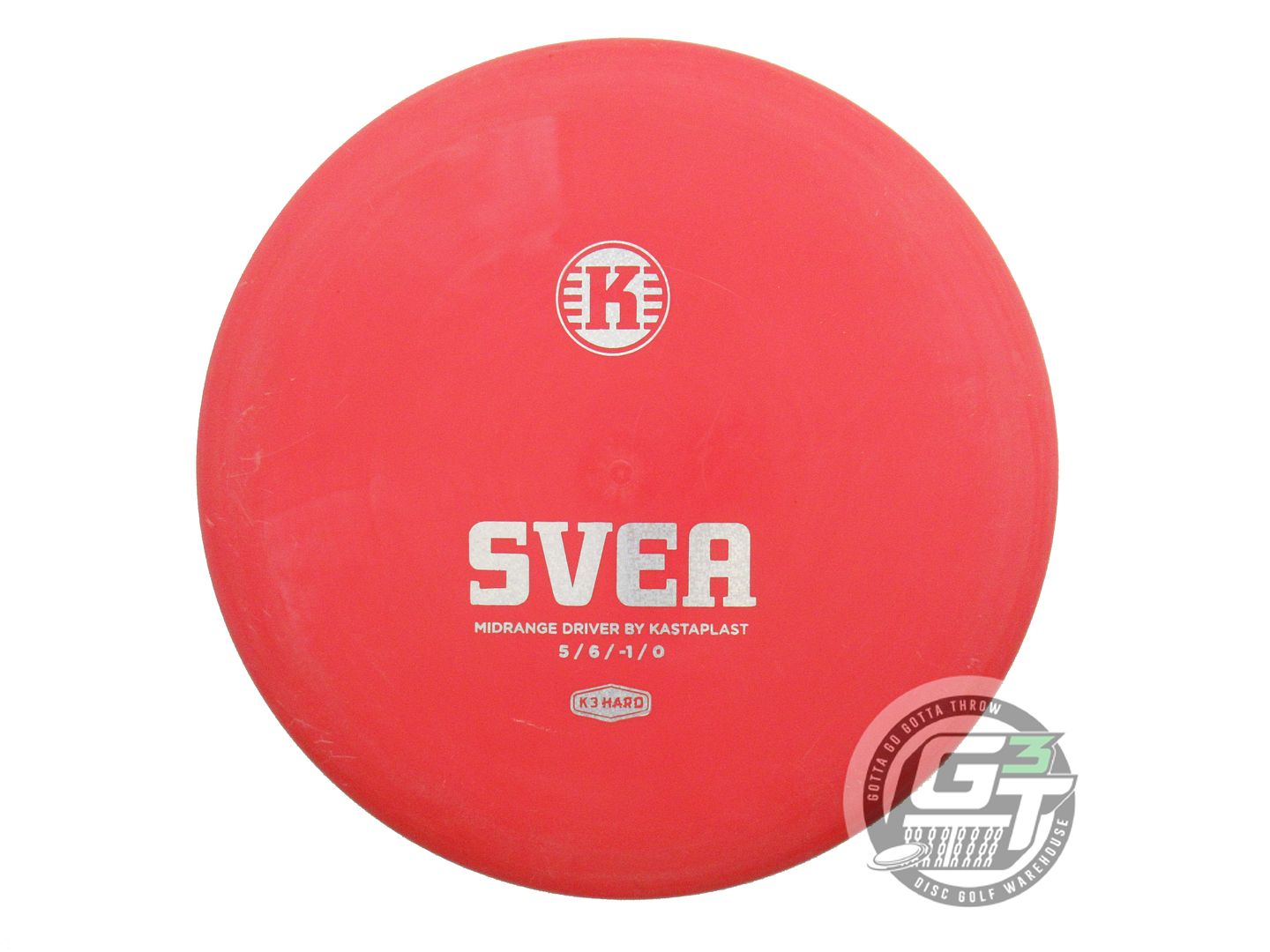 USED Kastaplast K3 Hard Svea 180g Red Silver Glitter Foil Midrange Golf Disc