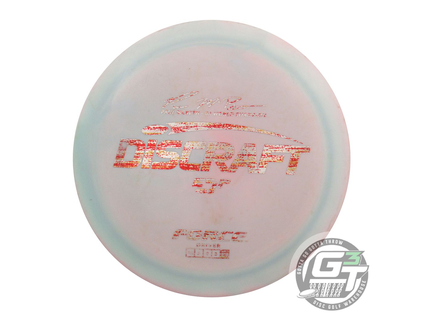 USED Discraft [McBETH] ESP Force 174g Sage-Pink Red Static Foil Driver Golf Disc