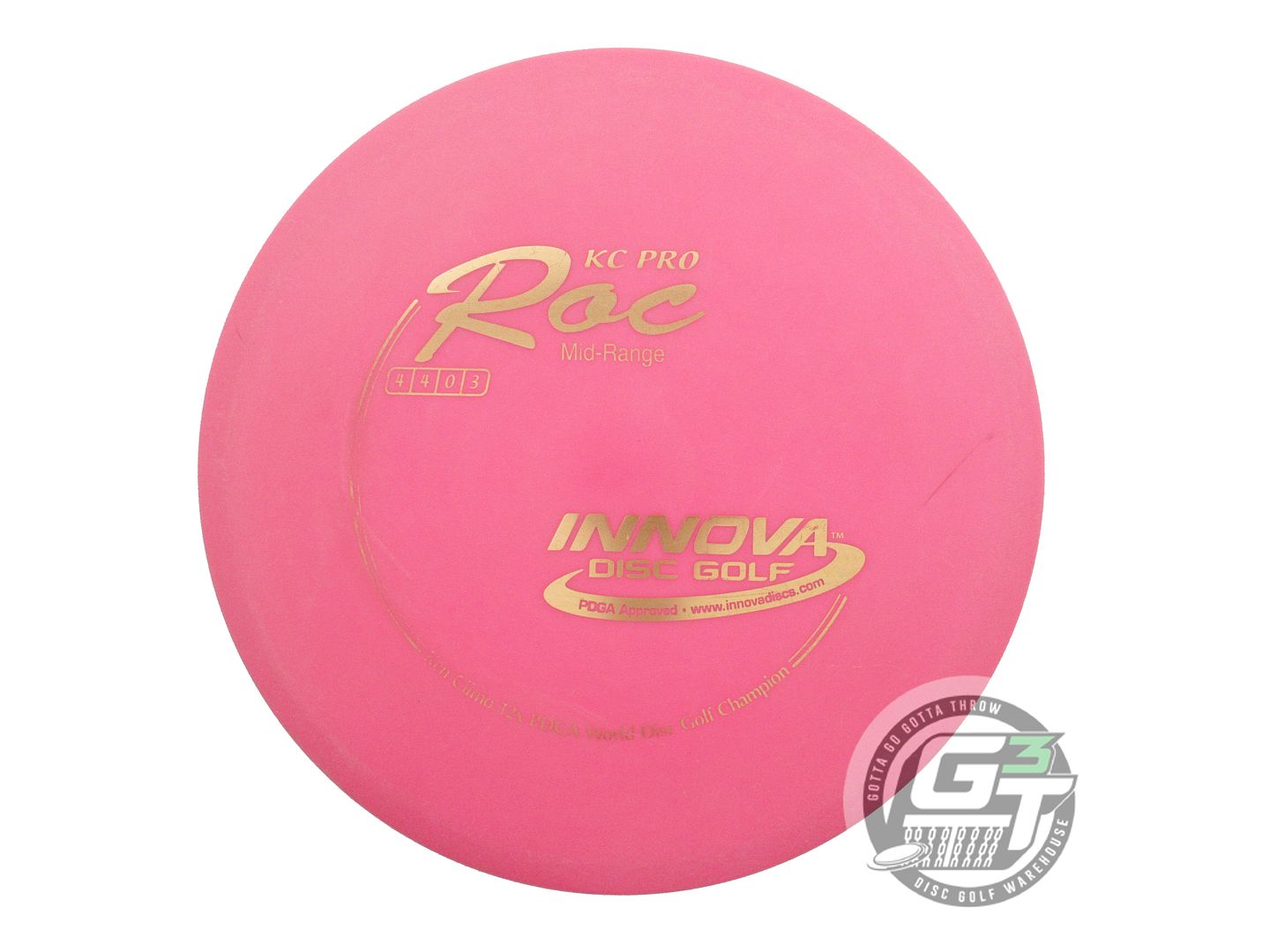 USED Innova KC Pro Roc 180g Pink Gold Foil Midrange Golf Disc