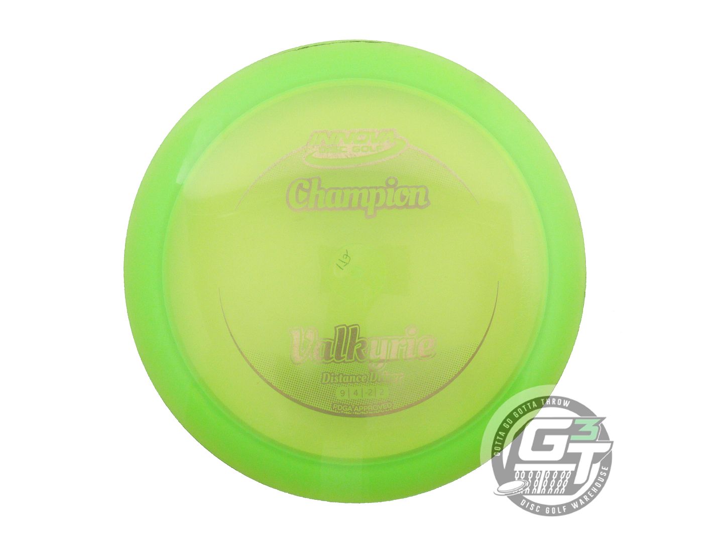 USED Innova Champion Valkyrie 172g Lime Gold Foil Distance Driver Golf Disc