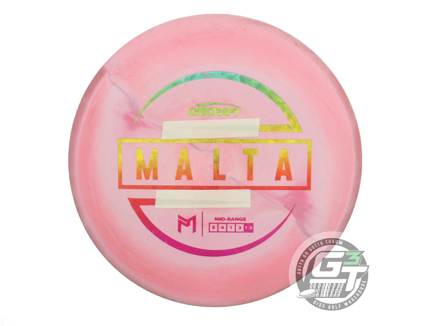 USED Discraft [McBETH] ESP Malta 176g Pink Rainbow Shatter Midrange Golf Disc