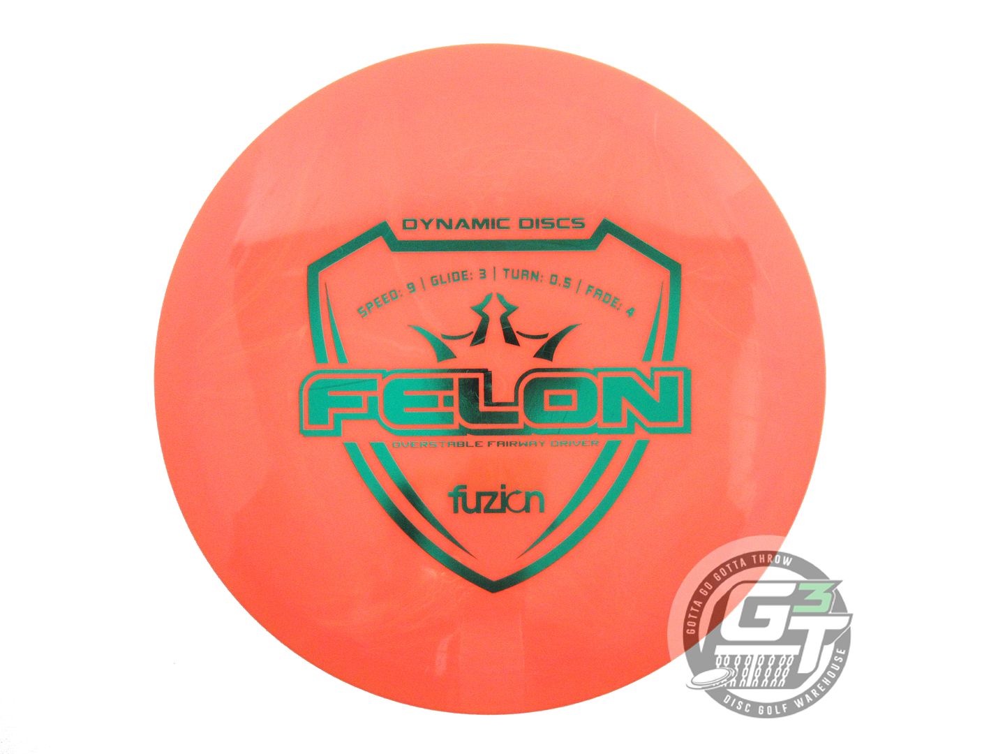 USED Dynamic Discs Fuzion Felon 176g Orange Green Foil Fairway Driver Golf Disc