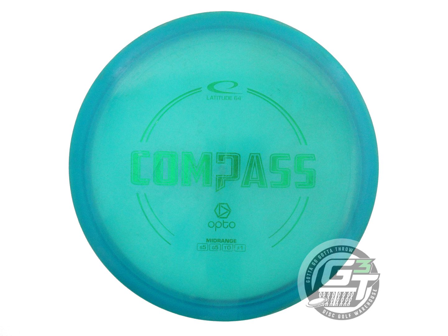 USED Latitude 64 Opto Compass 168g Teal Green Foil Midrange Golf Disc