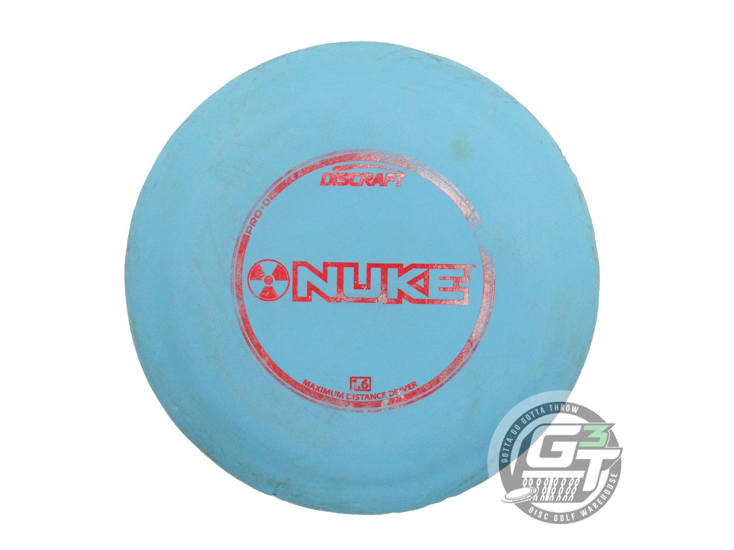 USED Discraft Pro D Nuke 173g Teal Red Shatter Foil Distance Driver Golf Disc