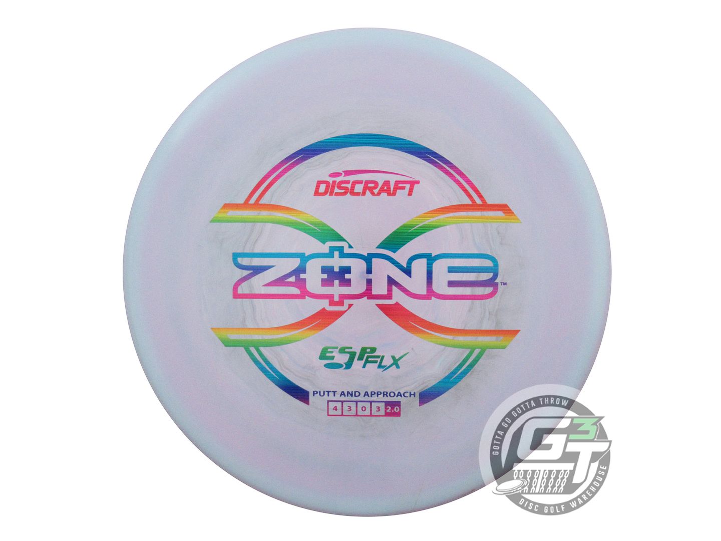 USED Discraft ESP FLX Zone 173g Lilac-Gray Rainbow Laser Foil Putter Golf Disc