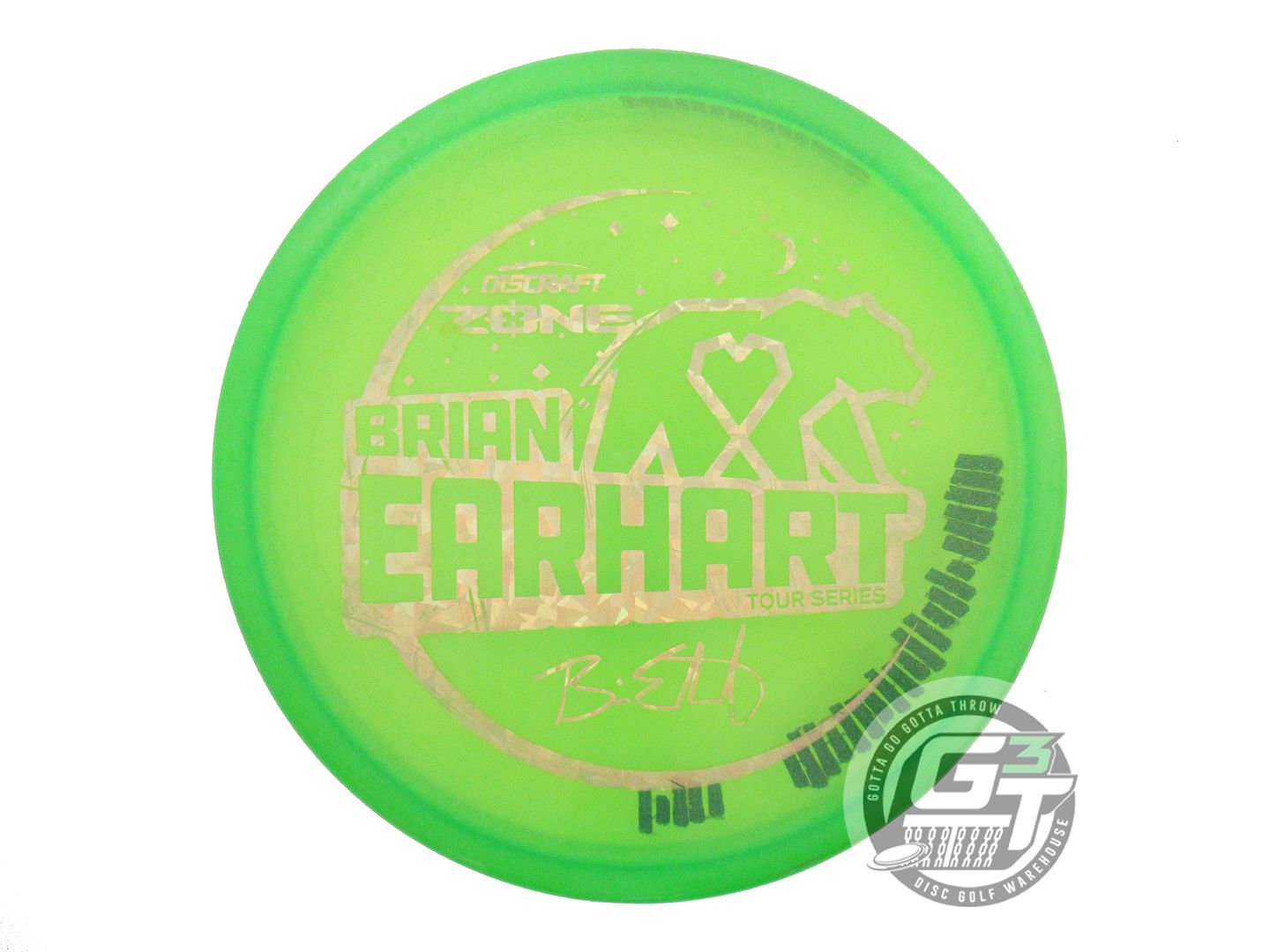 USED Discraft [EARHART] Metallic Z Zone 175g Green Gold Shatter Putter Golf Disc