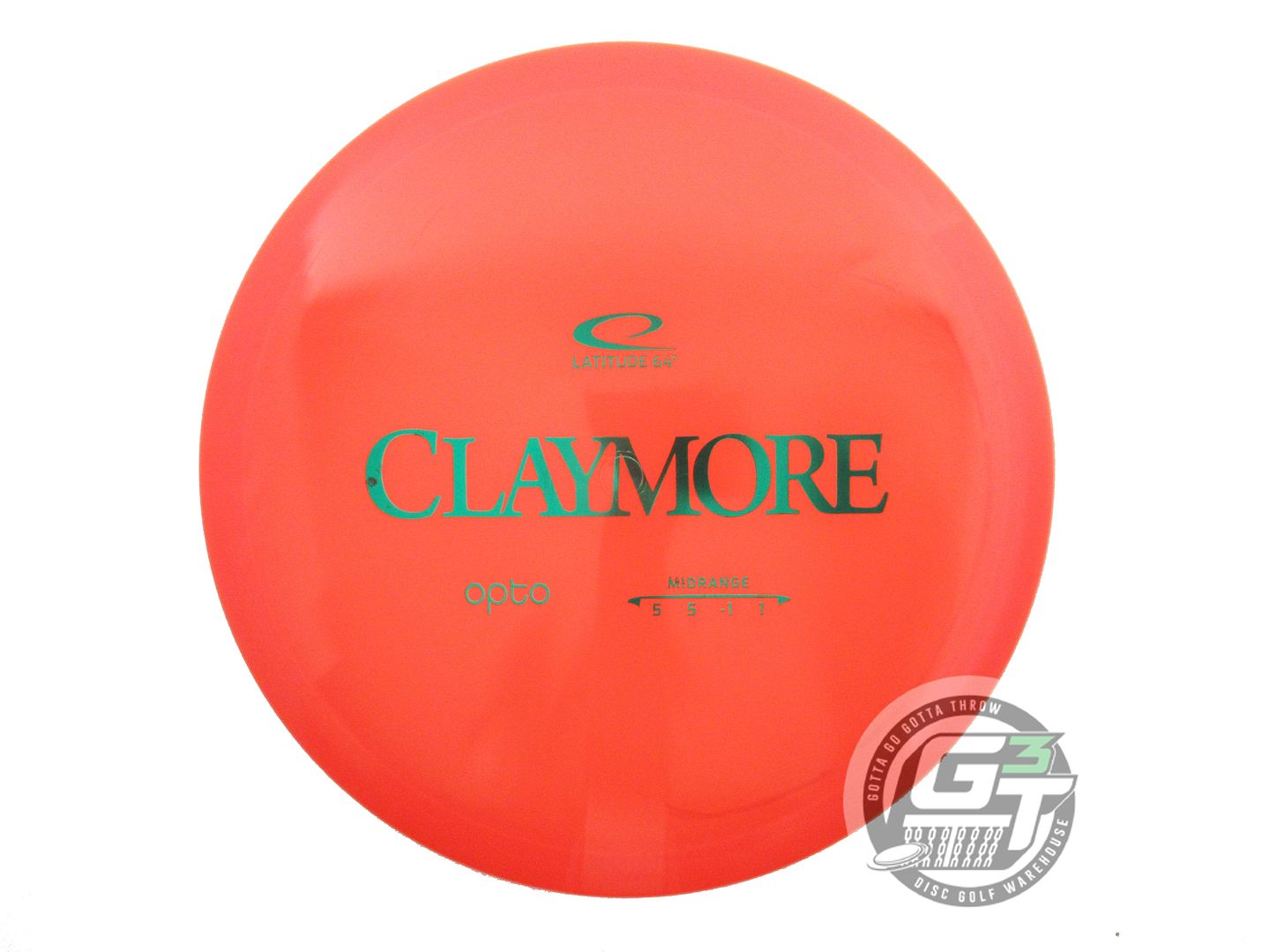 NOS Latitude 64 Opto Claymore 173g Orange Green Foil Midrange Golf Disc