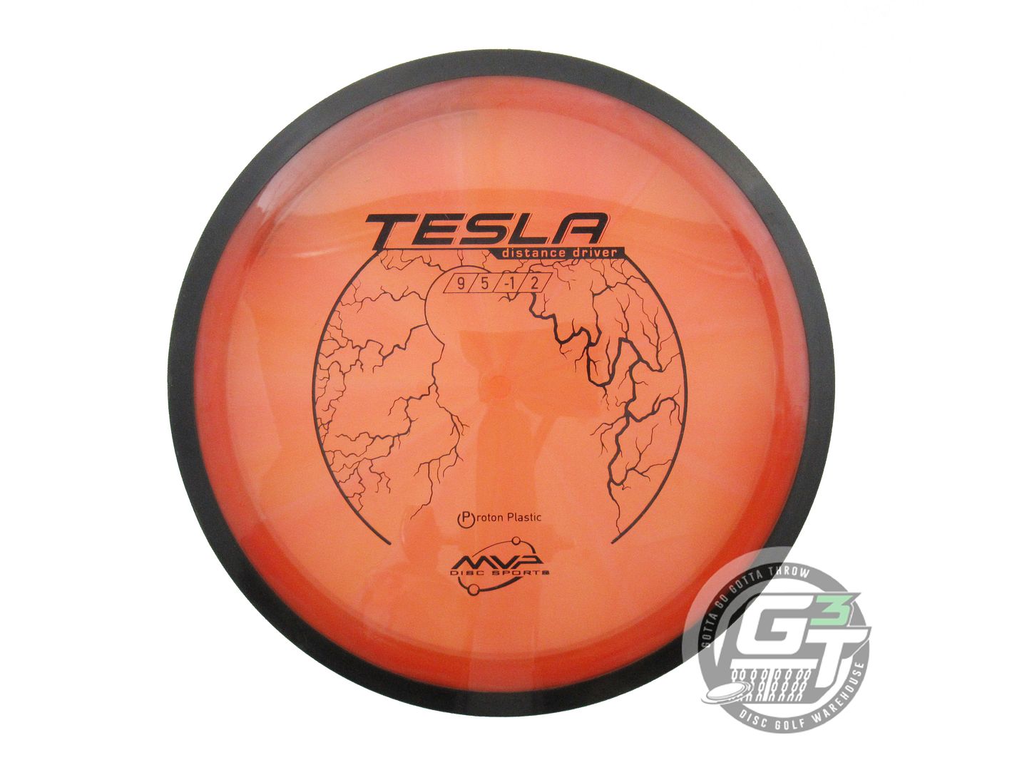 USED MVP Disc Sports Proton Tesla 168g Orange-Pink Distance Driver Golf Disc