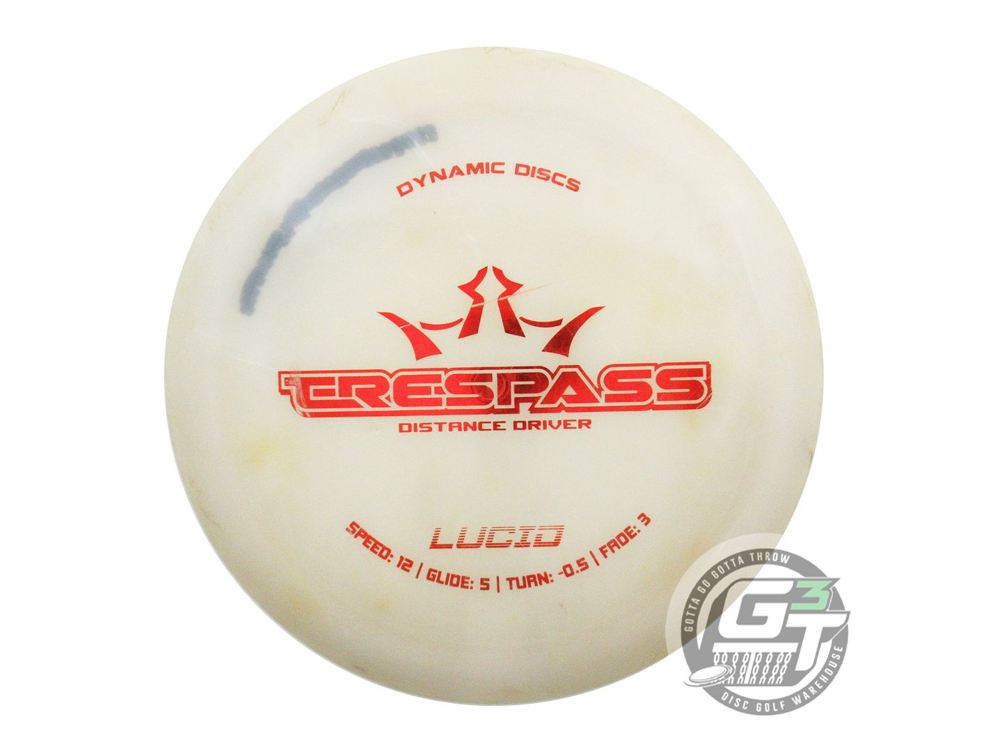 USED Dynamic Discs Lucid Trespass 175g White Red Foil Distance Driver Golf Disc