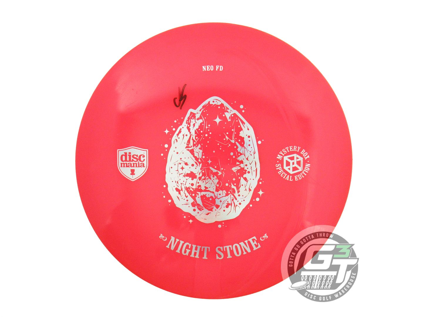 USED DiscMania NIGHT STONE Neo FD 174g Red Silver Holo Foil Fairway Driver Disc