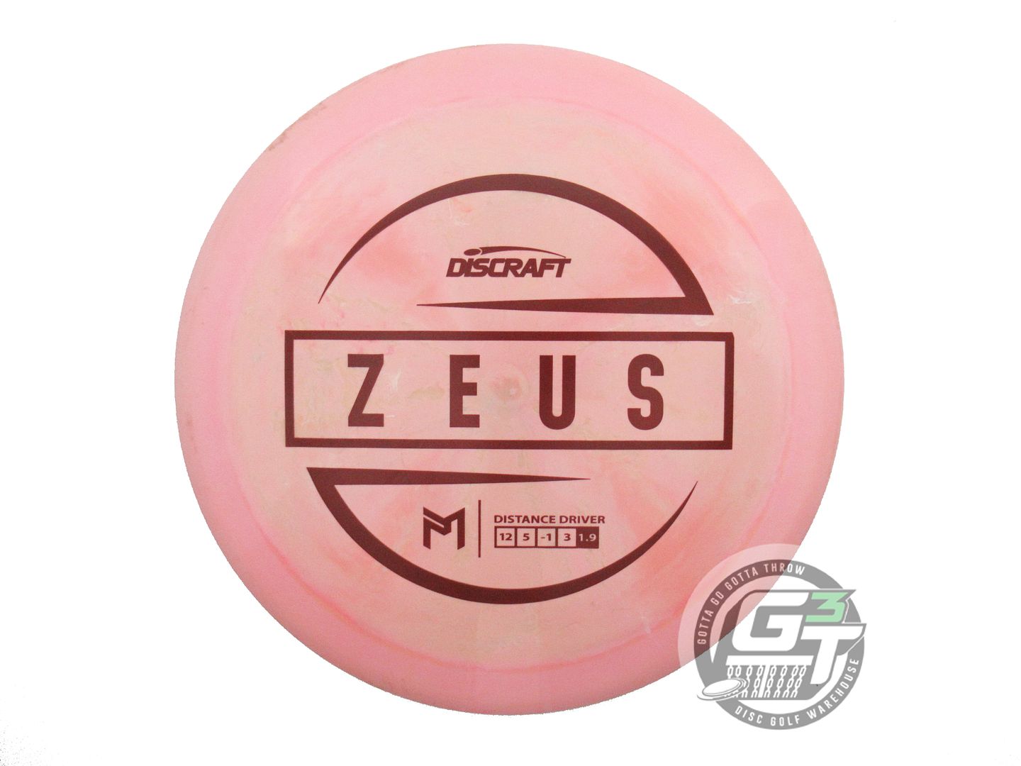 USED Discraft [McBETH] ESP Zeus 175g Pink-Peach Maroon Stamp Driver Golf Disc