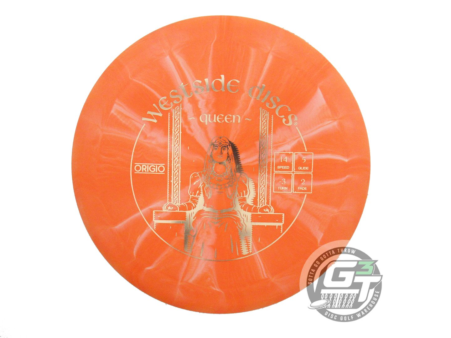 USED Westside Discs Origio Burst Queen 173g Orange Gold Foil Driver Disc
