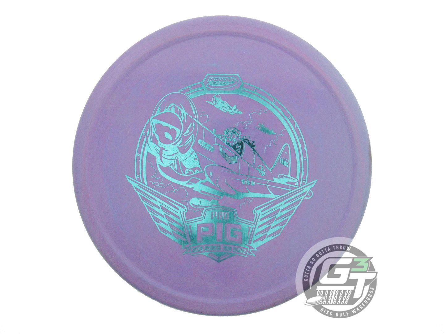 USED Innova [WYSOCKI] Glow Pro Pig 173g Purple Aqua Foil A Putter Golf Disc