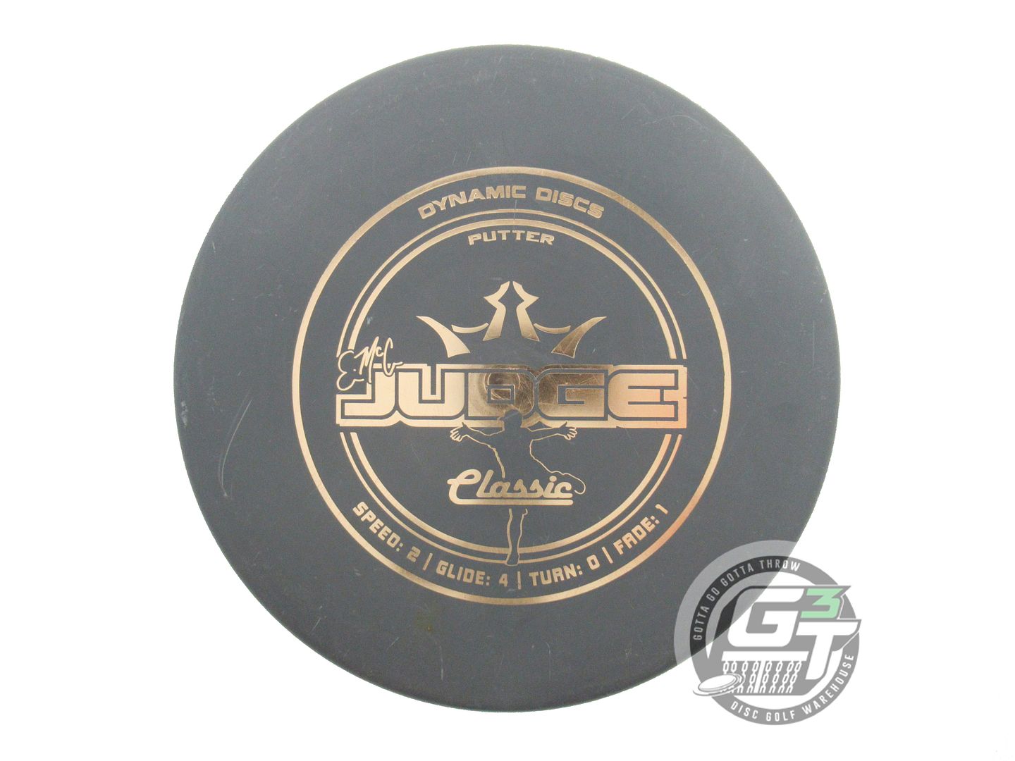 USED Dynamic Discs Classic Hard EMAC Judge 173g Gray Gold Foil A Putter Disc