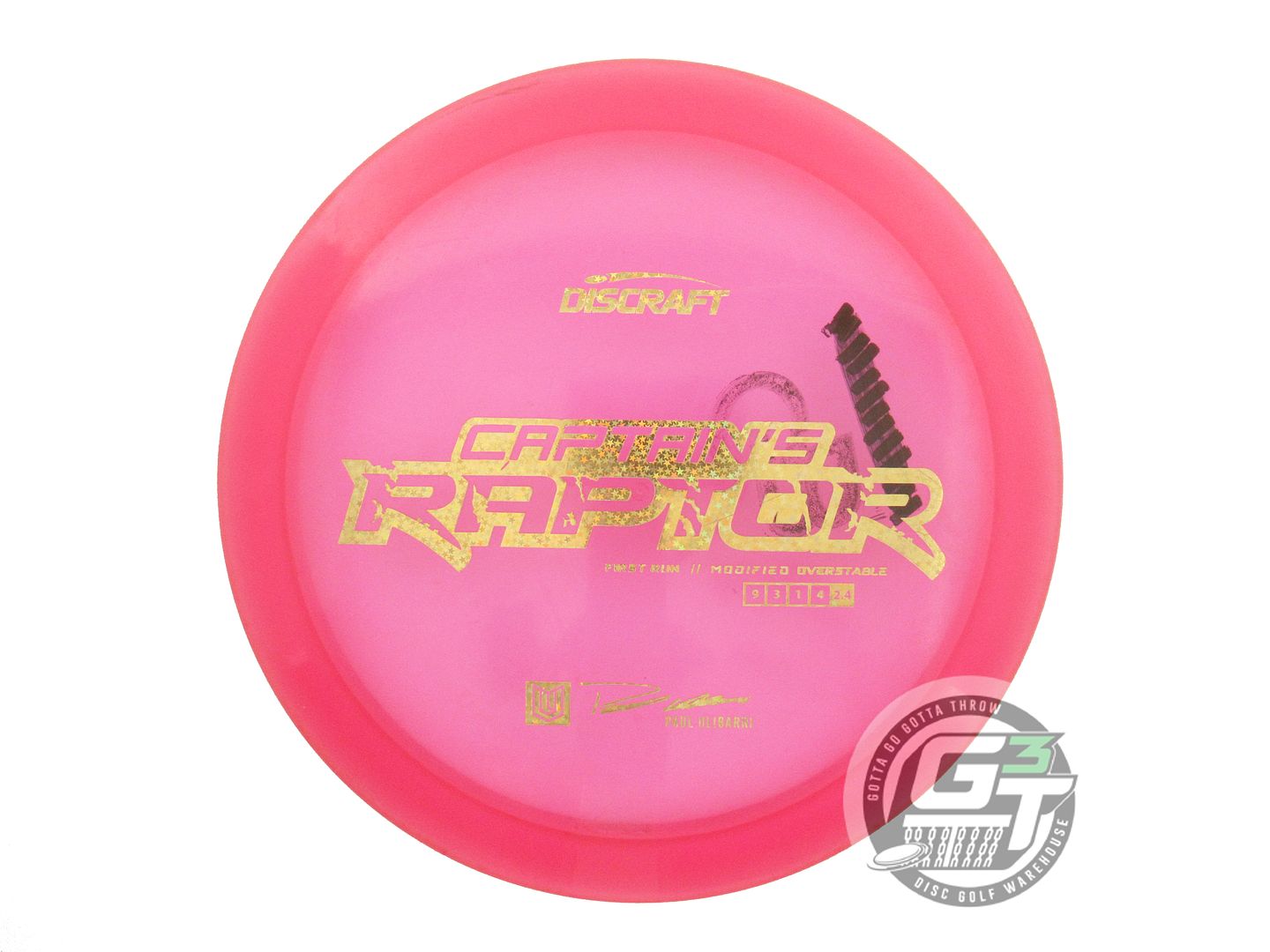 USED Discraft Special Blend Z Raptor 175g Pink Gold Star Foil Driver Golf Disc